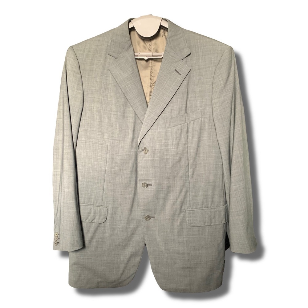 Ermenegildo Zegna Soltex 100% Wool Blazer Light Grey Size